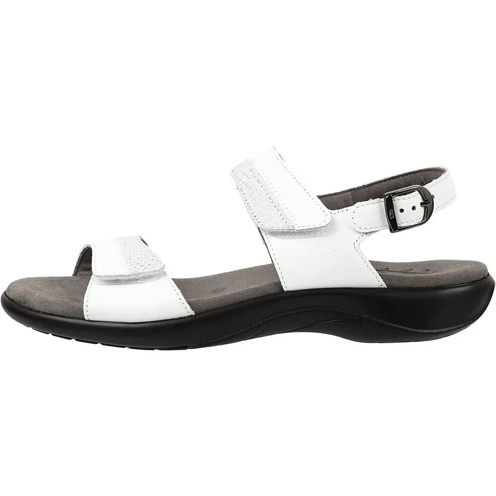 SAS Nudu 2510-001 Sandals Women's US 8.5 White Leather Adjustable Strap ZOGG1822
