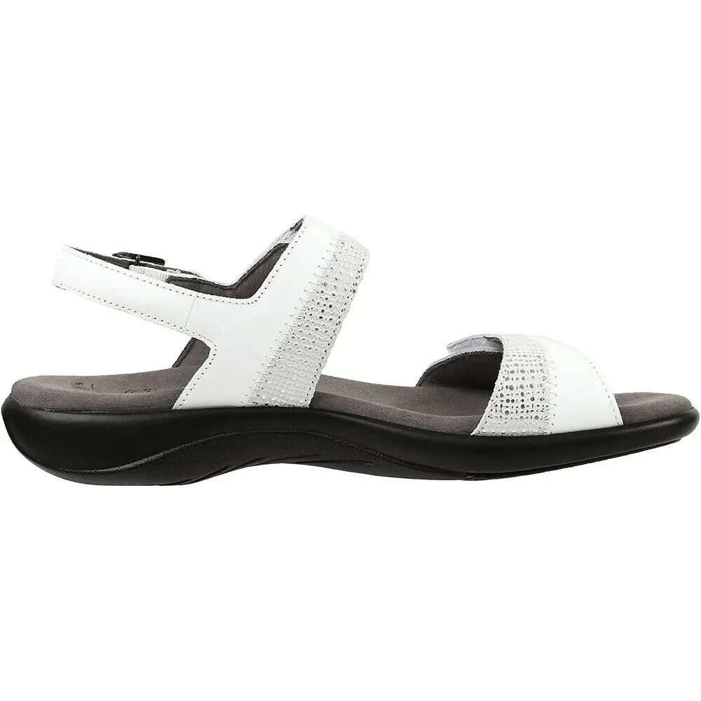 SAS Nudu 2510-001 Sandals Women's US 8.5 White Leather Adjustable Strap ZOGG1822