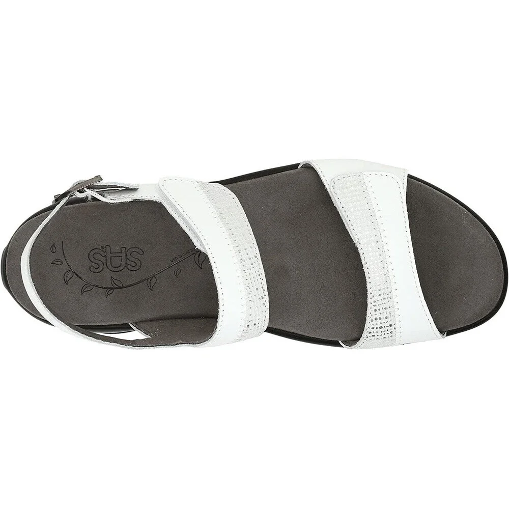 SAS Nudu 2510-001 Sandals Women's US 8.5 White Leather Adjustable Strap ZOGG1822