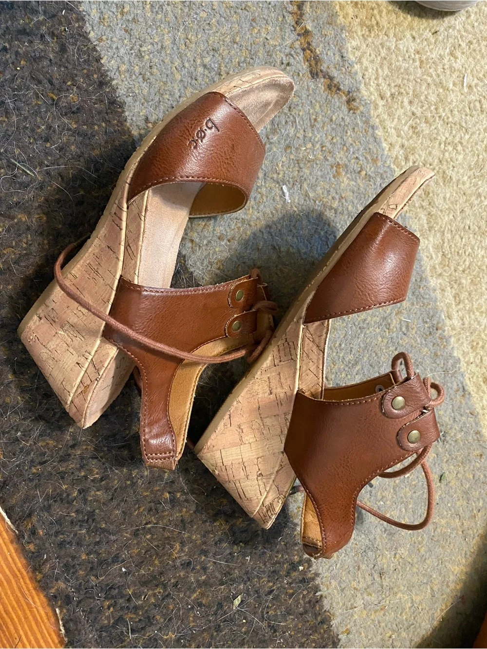 boc Brown Lace-Up Leather Women's Sandals