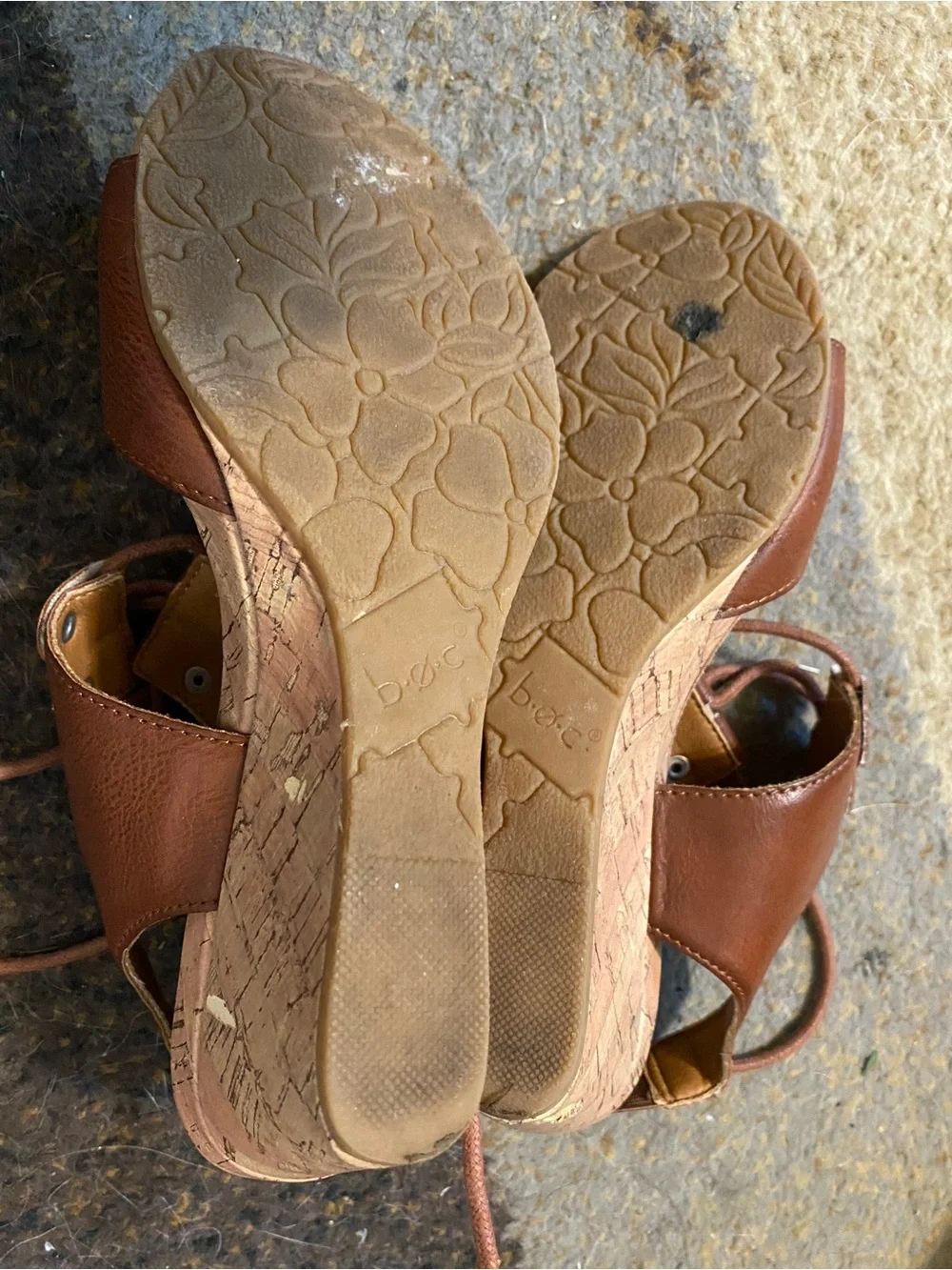 boc Brown Lace-Up Leather Women's Sandals