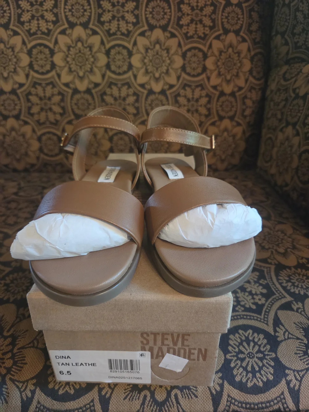 Steve Madden Dina Tan Leather Women's Sandal - 6.5