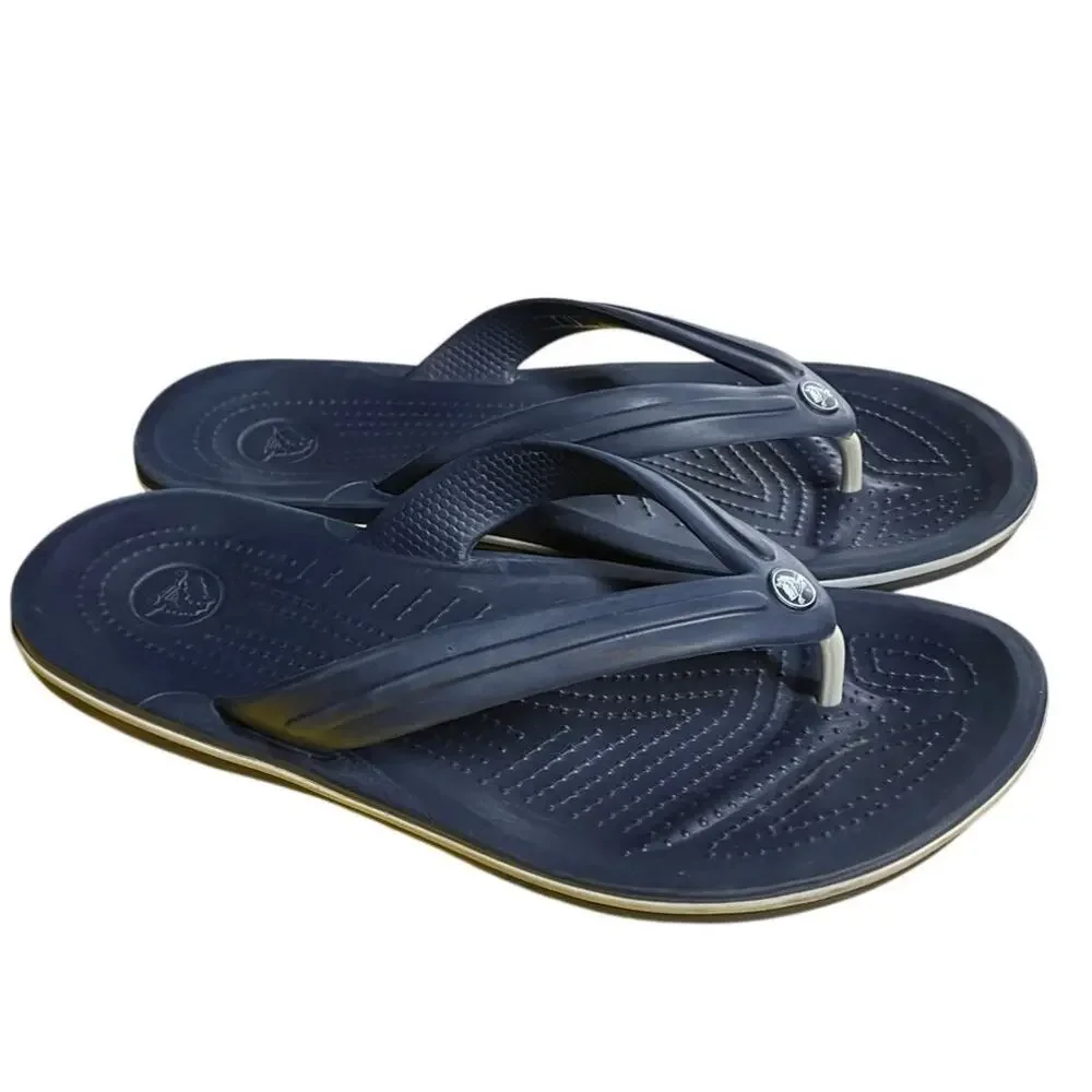 Unisex Crocs Crocband Rubber Flat Slip-On Flip-Flop Thong Sandal M10/W12 Blue