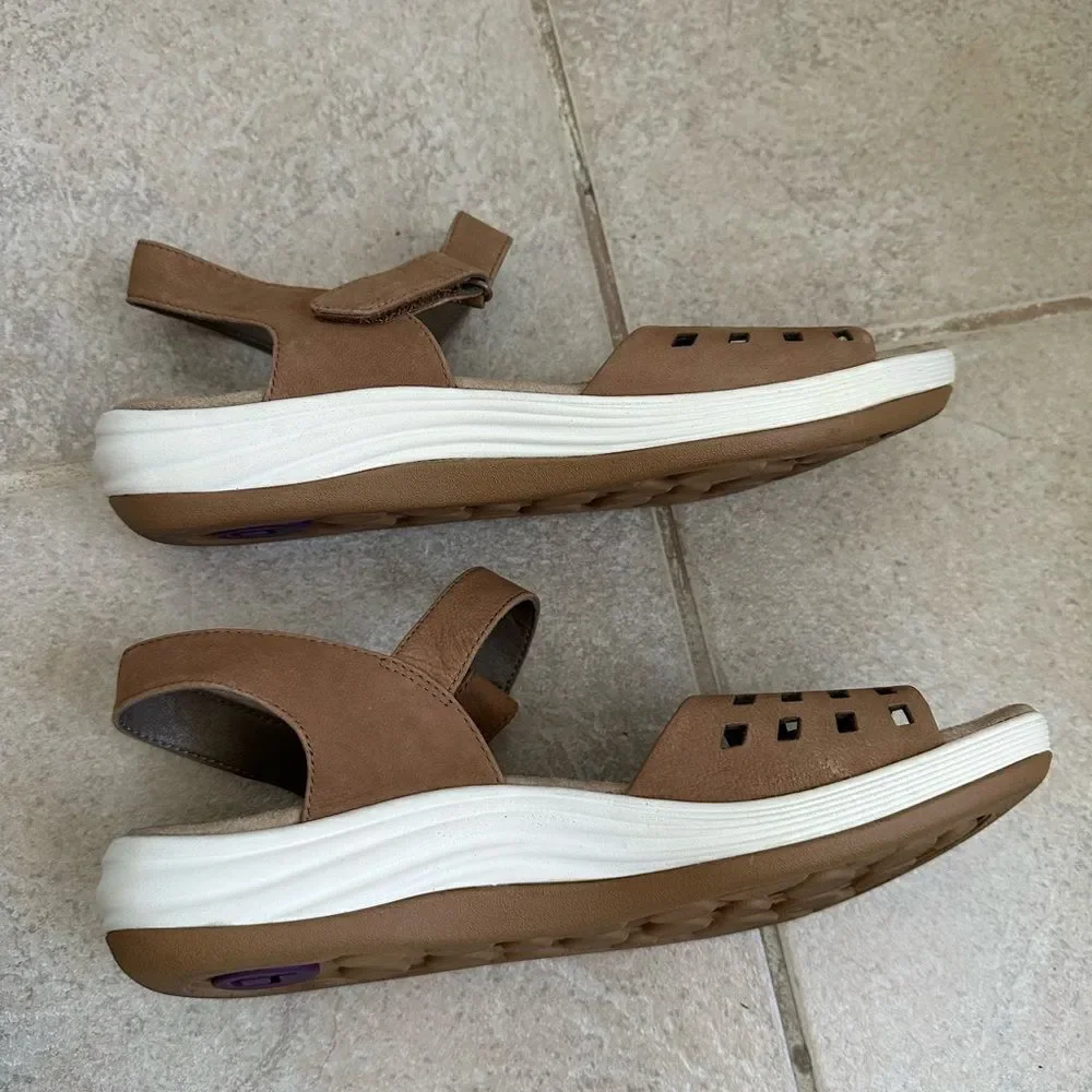 NWT NEW Women’s Bionica Brown Suede Sandals SIZE 12 slingback cutout comfort tan