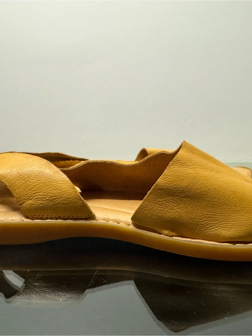 Born Women's Yellow Leather Slingback Sandals