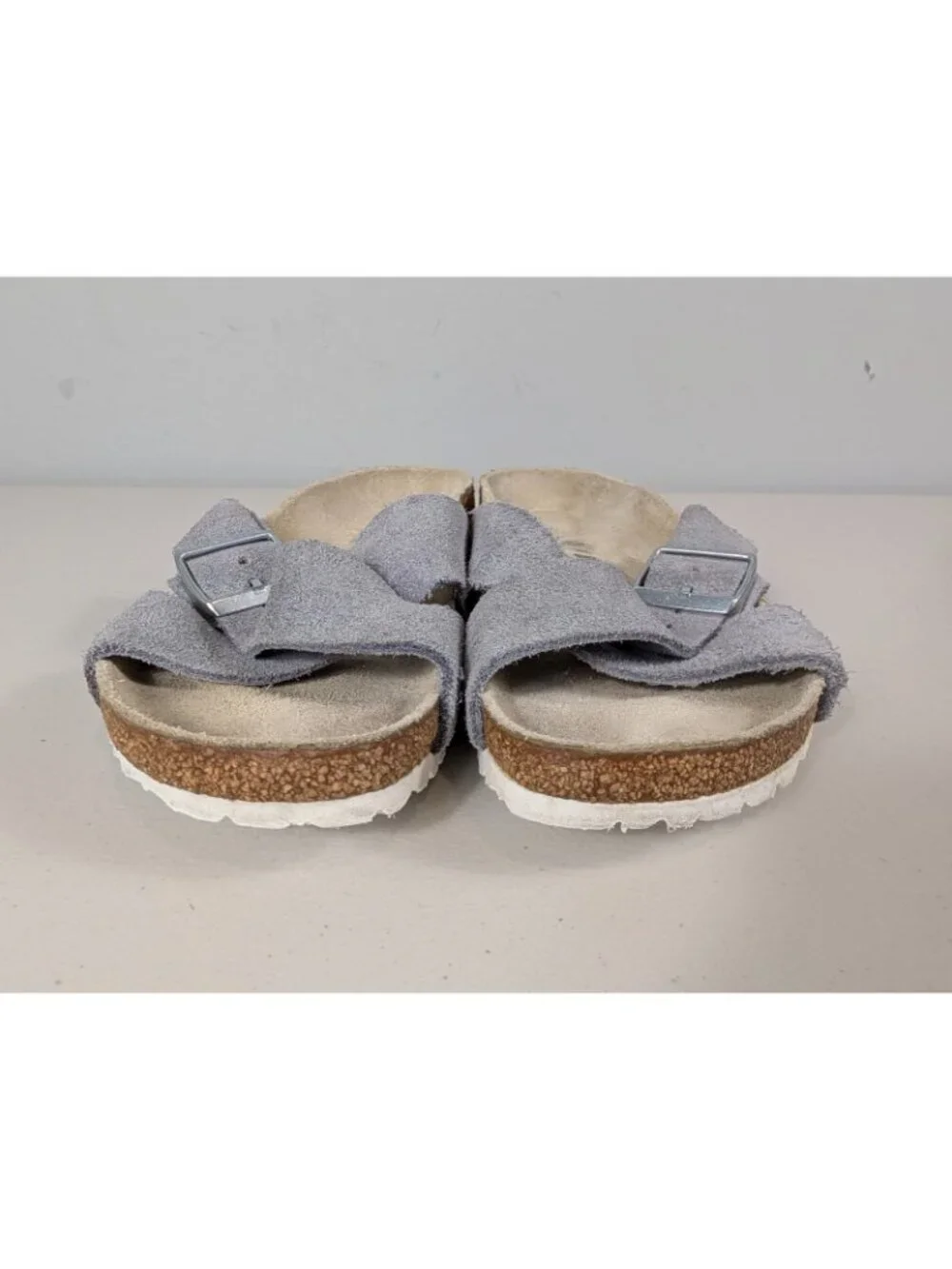 Birkenstock Siena slide sandals in gray suede leather women's size 9
