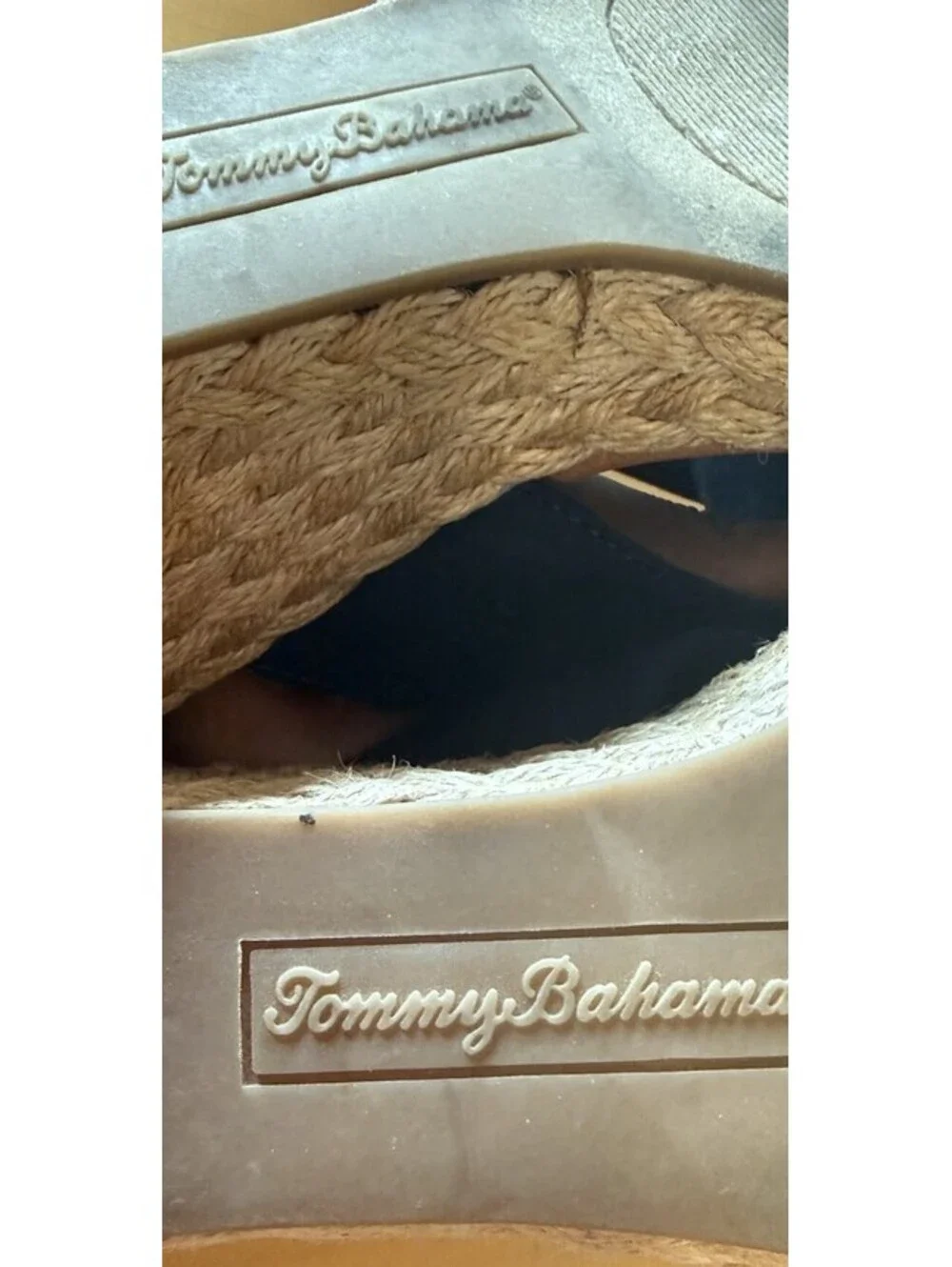 Tommy Bahama Stacey Navy Blue Espadrille Wedge Sandals Womens 6.5M Resort Beachy