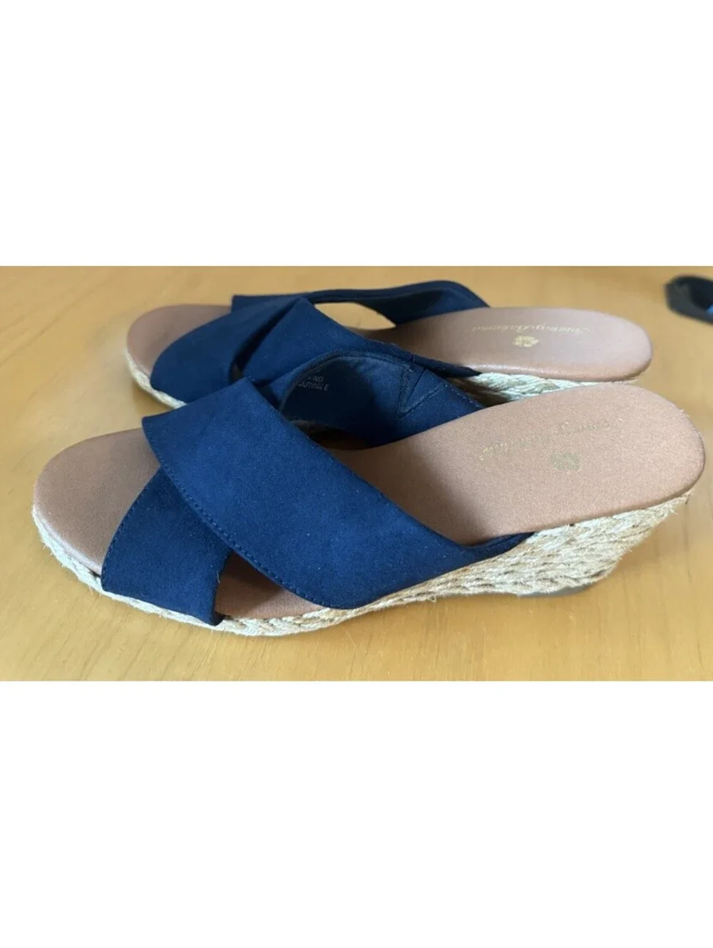 Tommy Bahama Stacey Navy Blue Espadrille Wedge Sandals Womens 6.5M Resort Beachy