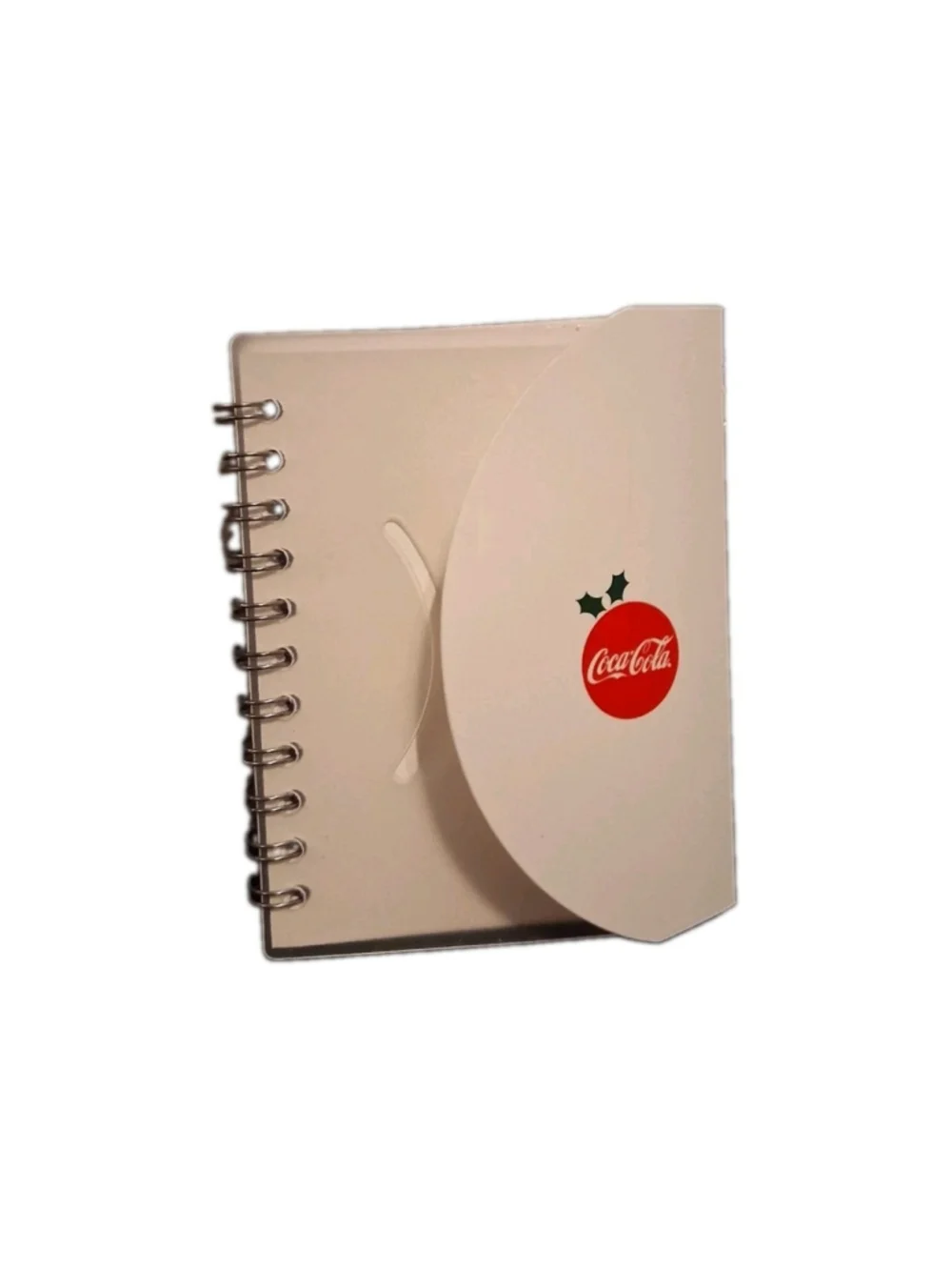 Small Coca-Cola Spiral Bound Pocket Notebook Journal White Plastic Cover