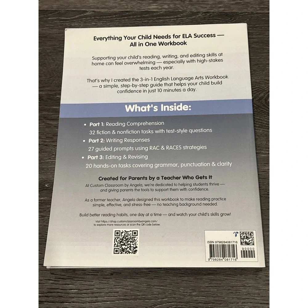 5th Grade ELA Workbook Reading Comprehension Writing and Grammar Practice