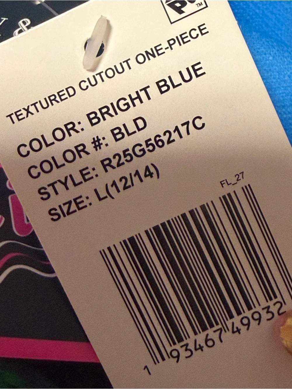 NWT Andy & Evan Girls Textured Cutout Swimsuit Size L 12/14 Blue Purple
