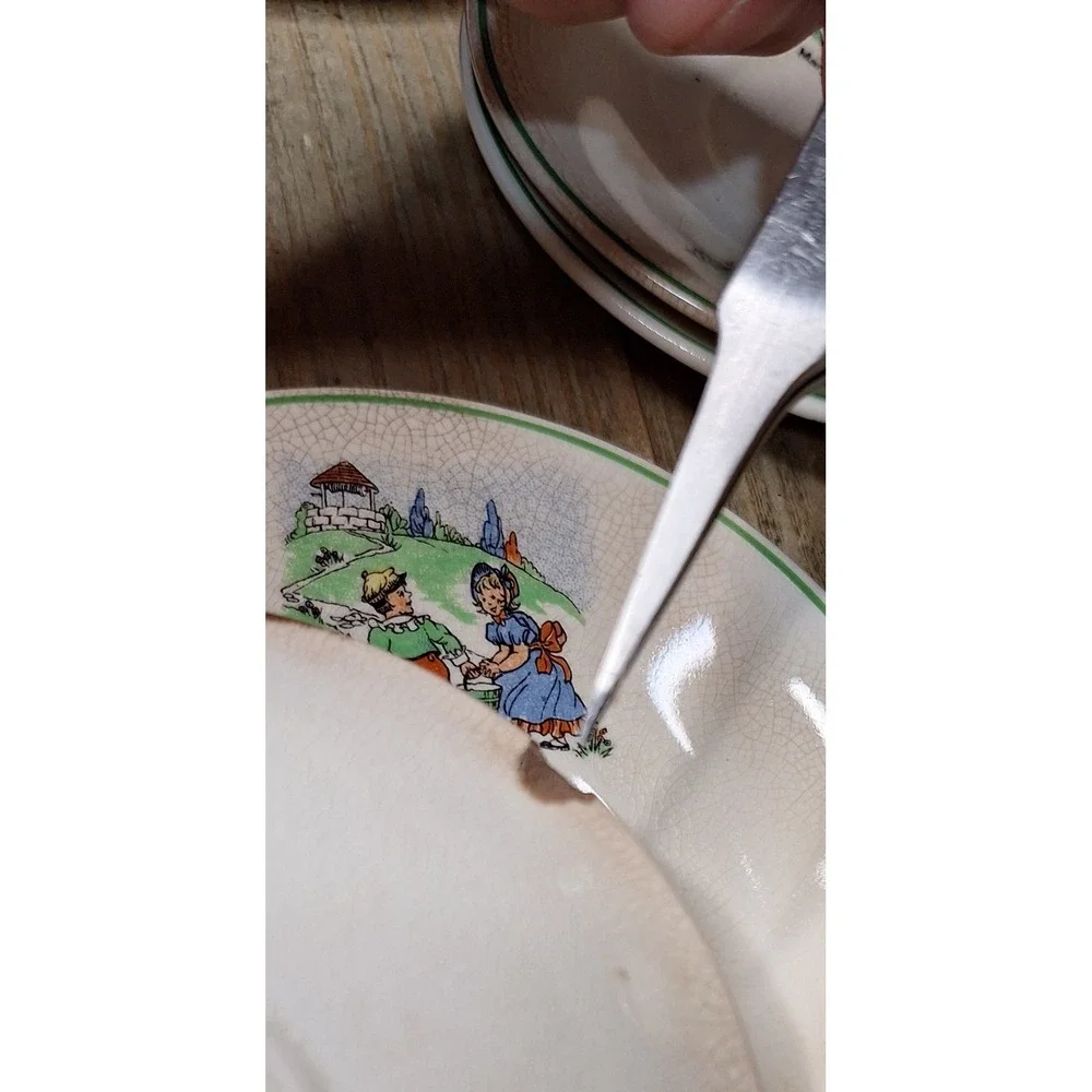 Vintage 1920s Biltons Ltd. Nursery Rhyme Tea Set Made in England 15pc