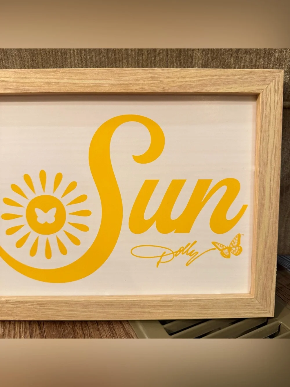 Dolly Parton Signature Brand Wall Decor wall Hanging— yellow and pink 8x20