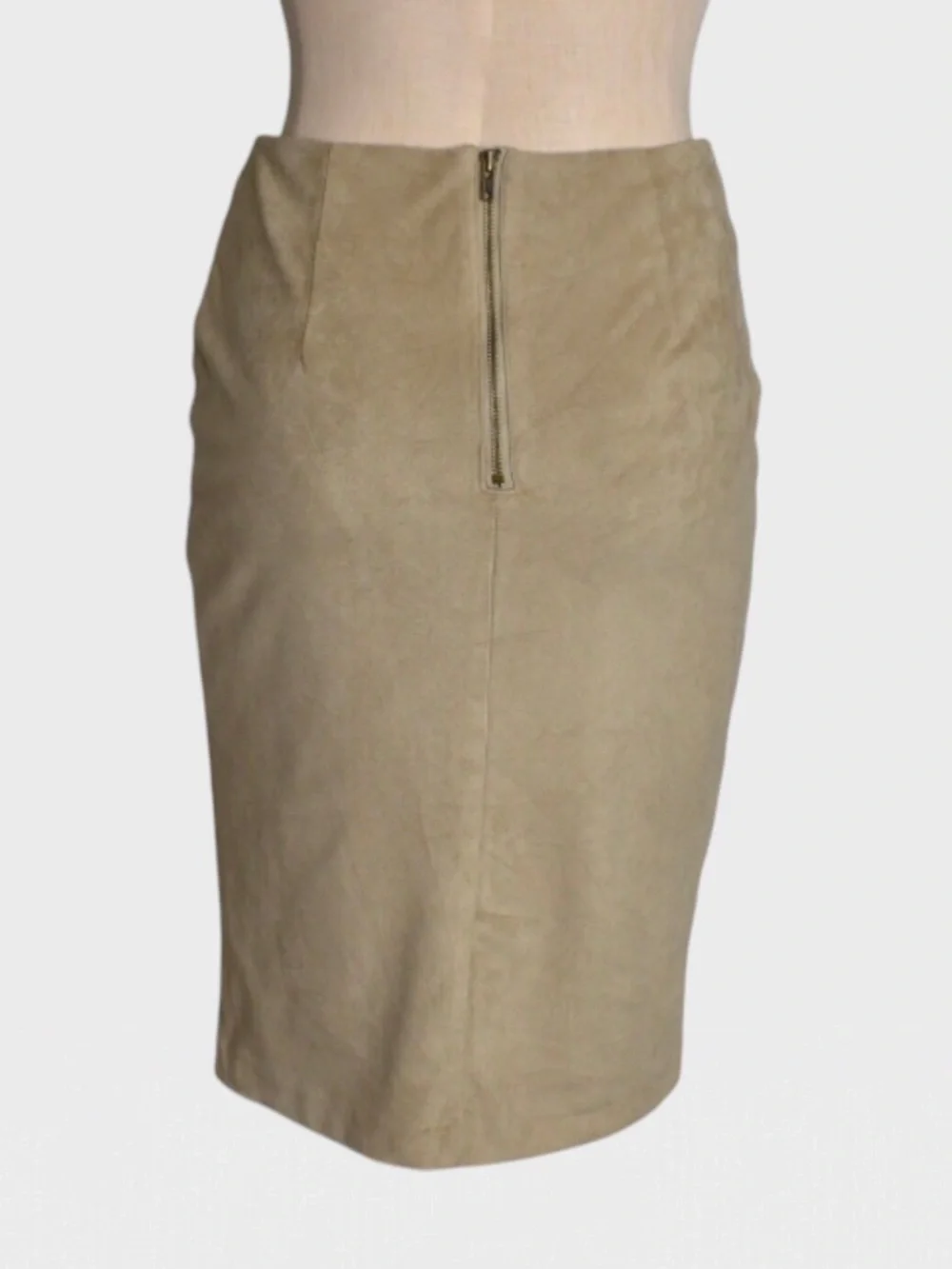 Cato‎ Faux Suede Buckle Paneled Stretch Pencil Skirt