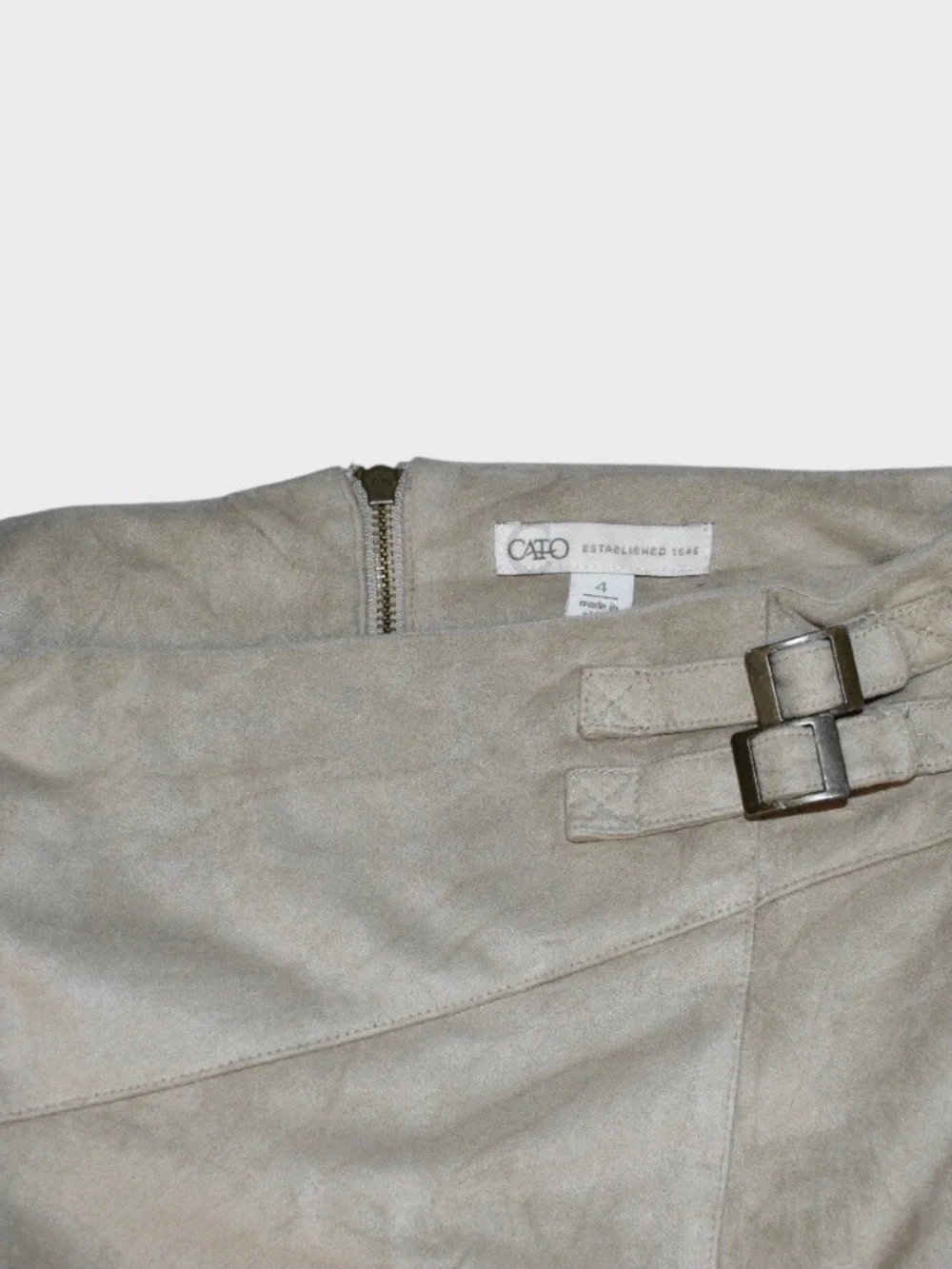 Cato‎ Faux Suede Buckle Paneled Stretch Pencil Skirt