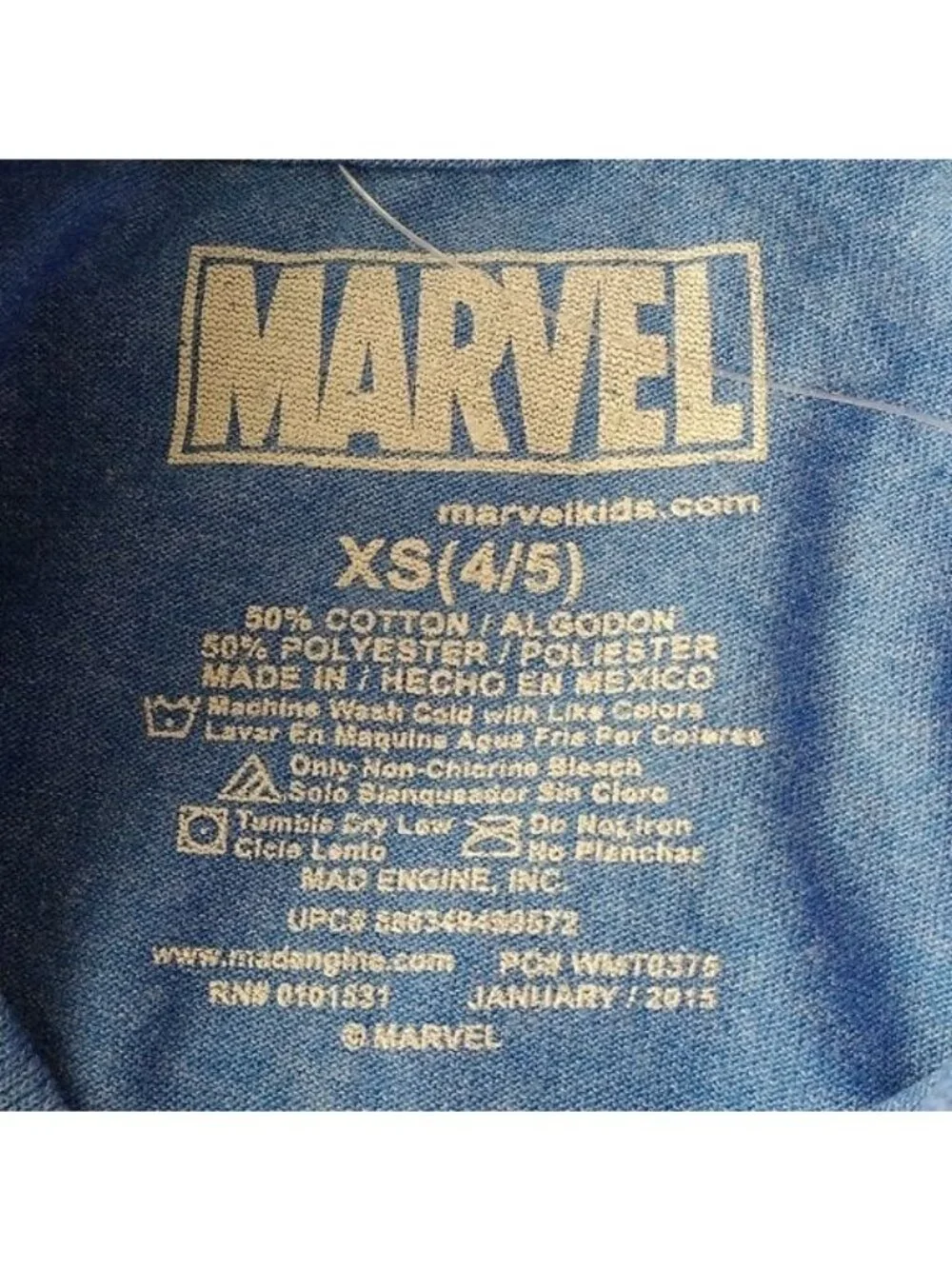 Marvel Avengers Capt. America Age of Ultron Pixelated T-Shirt, Blue Heather, XS