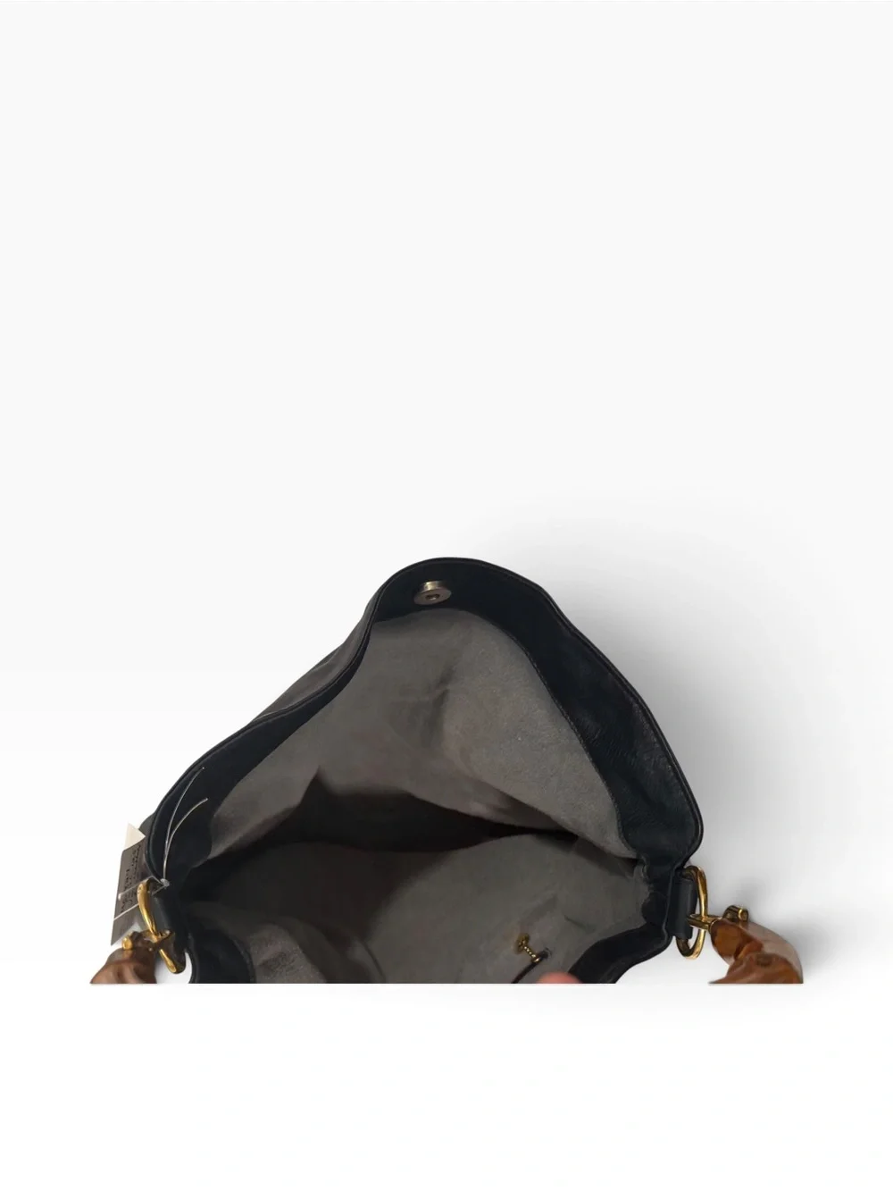 Vintage Gucci NAVY Bamboo Handle Leather Oversized Hobo Bag Bamboo 1947