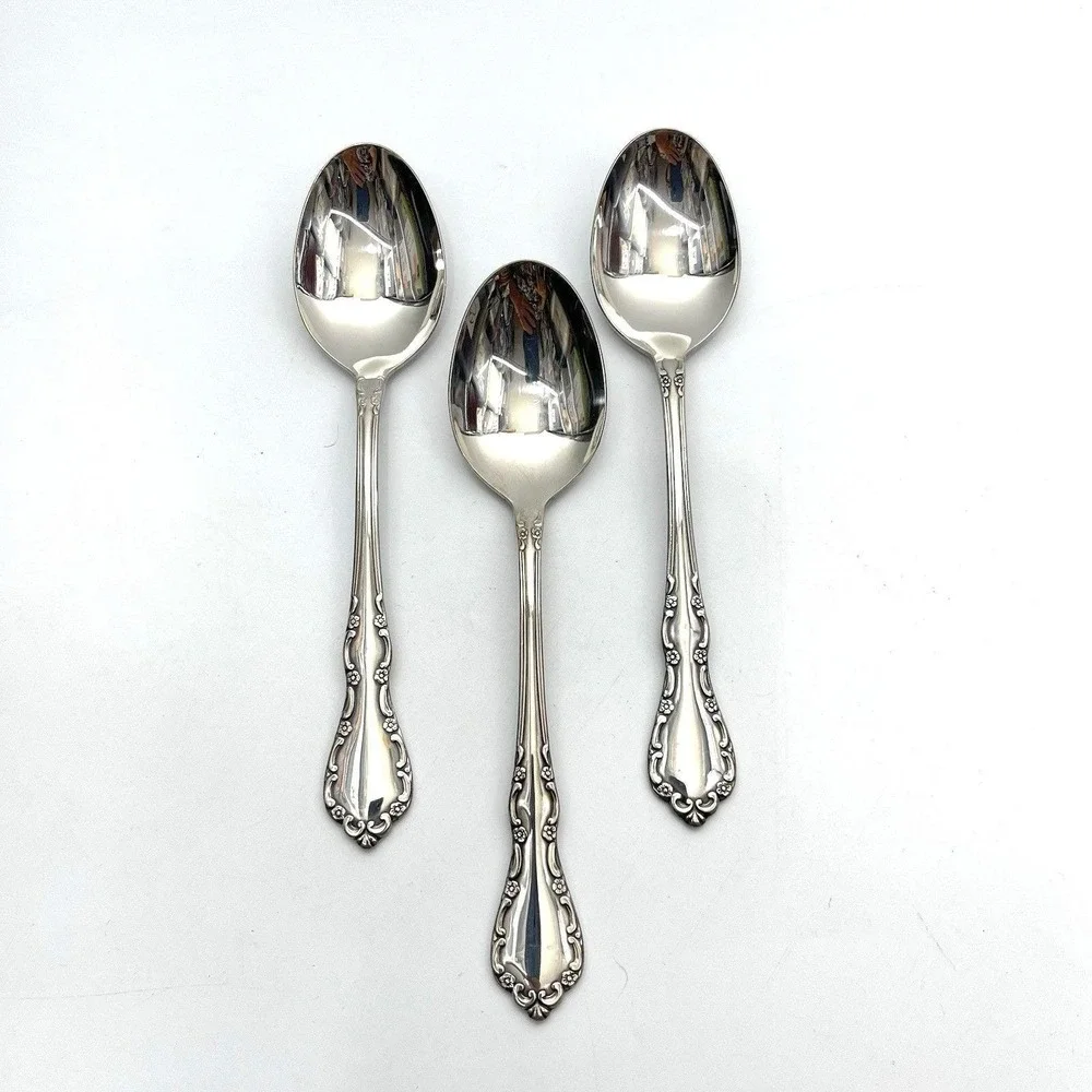 Oneida Mansion‎ Hall Stainless Soup Spoons Distinction Deluxe HH Flatware Set 3