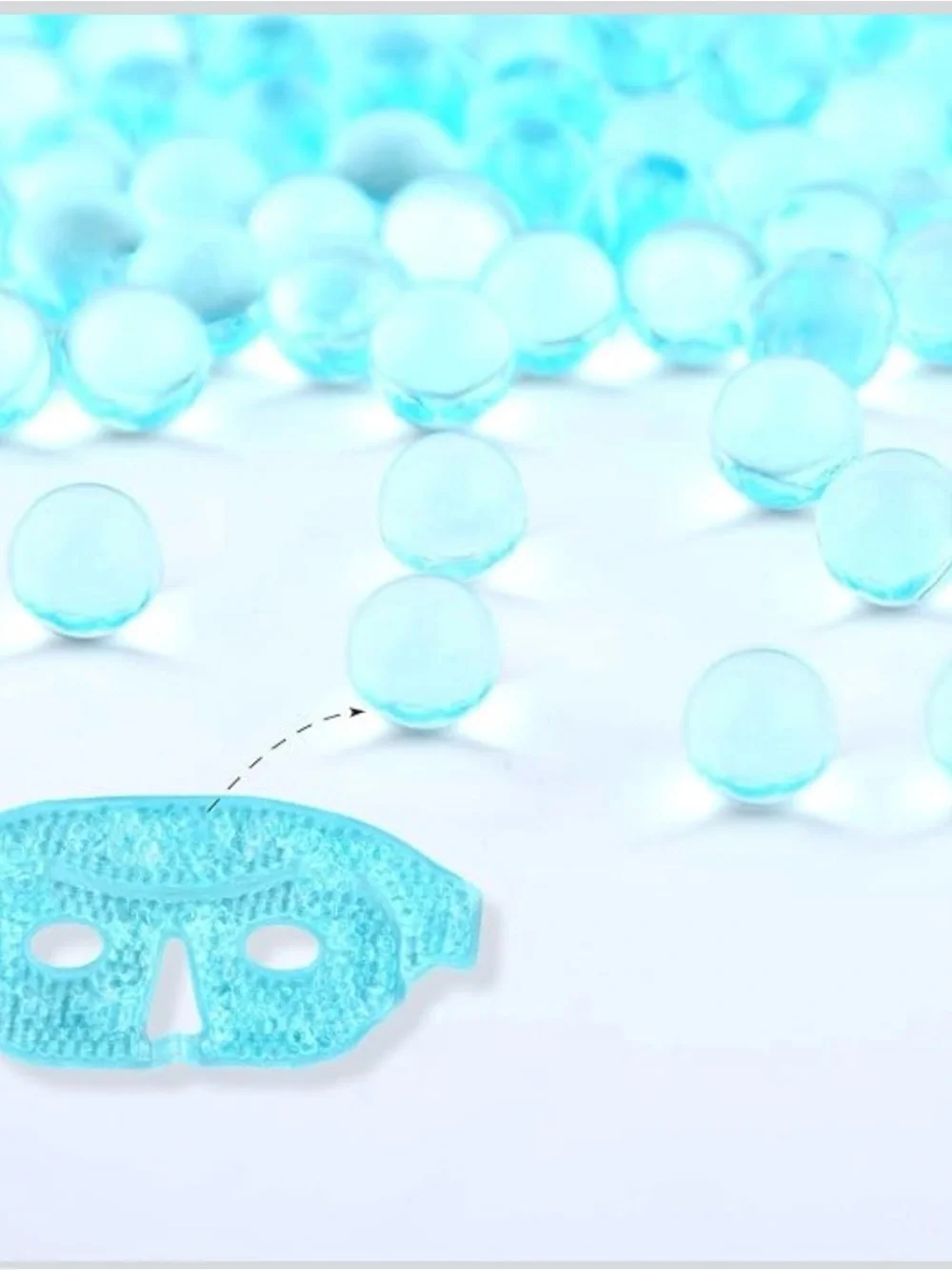 New! Hot /Cold Therapy Full Face Mask Reusable Blue Gel Ice Mask Soft Plush Back