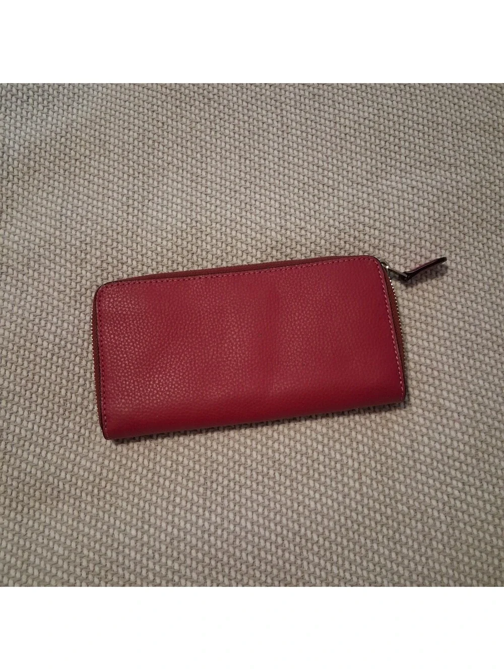 Coach Leather Accordion Zip Around Long Wallet Pink Magenta Silver Hardware