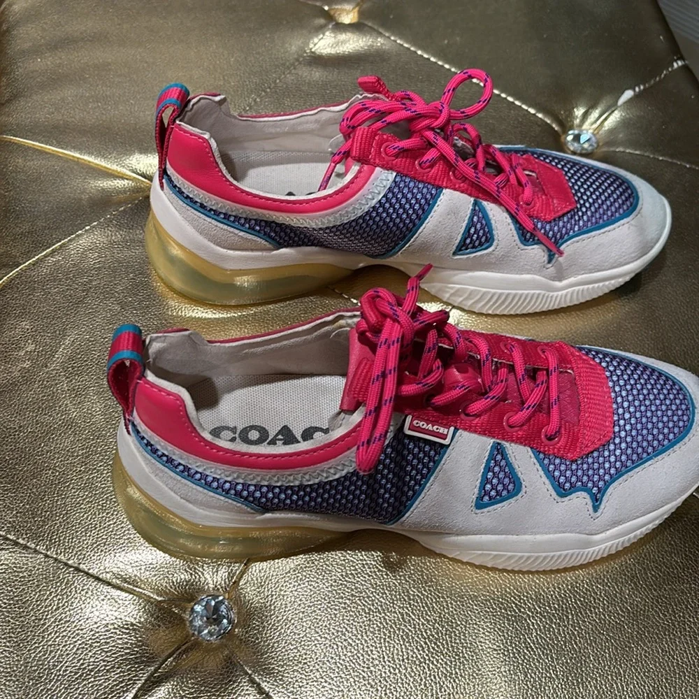 Coach Women's Athletic Sneakers in Pink, Blue, Cream