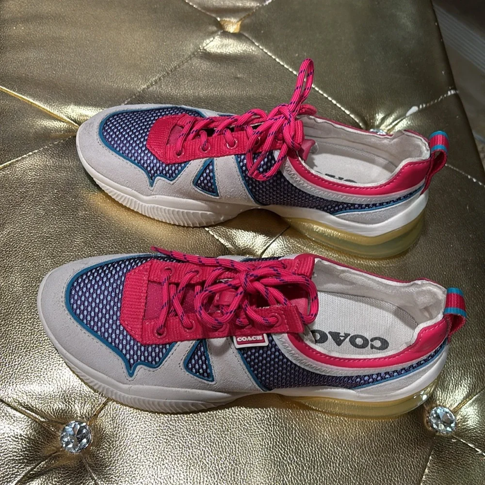 Coach Women's Athletic Sneakers in Pink, Blue, Cream