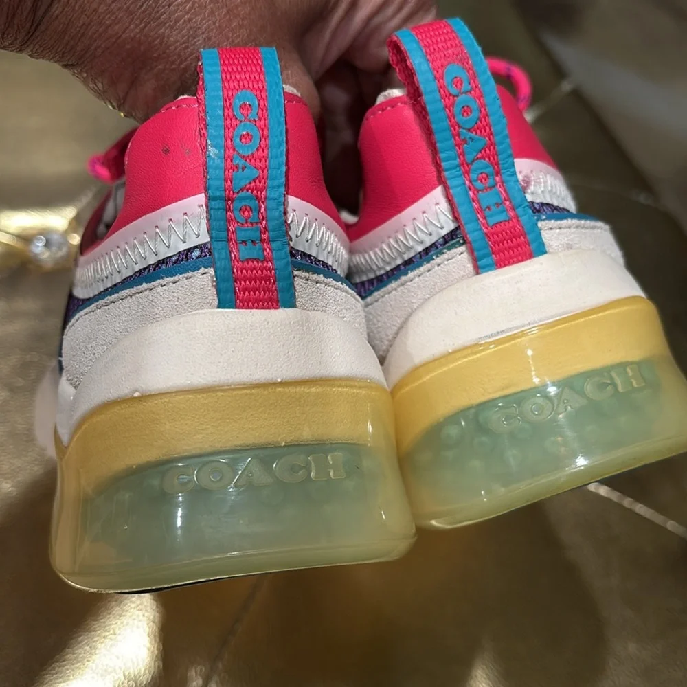 Coach Women's Athletic Sneakers in Pink, Blue, Cream