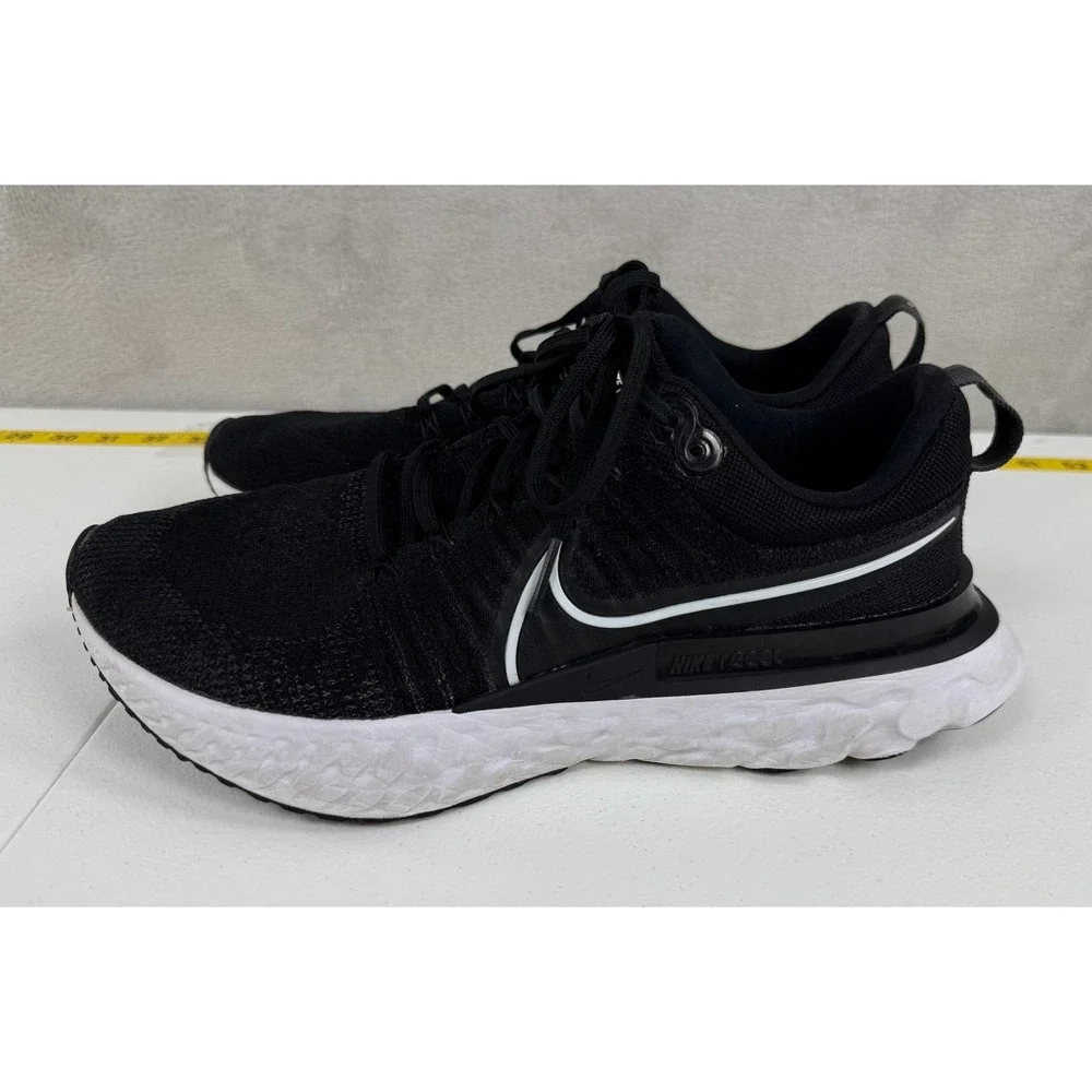 Nike React Infinity Run Flyknit Men Size 10 Black White Running Shoes Marathon