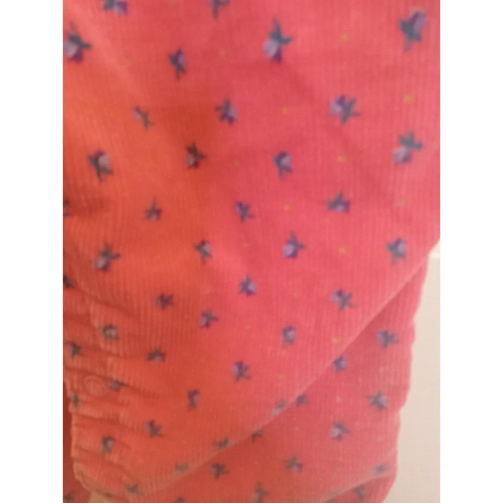 VTG 80s OshKosh B'gosh Pink Floral‎ Print Corduroy Bib Overalls 18 Months