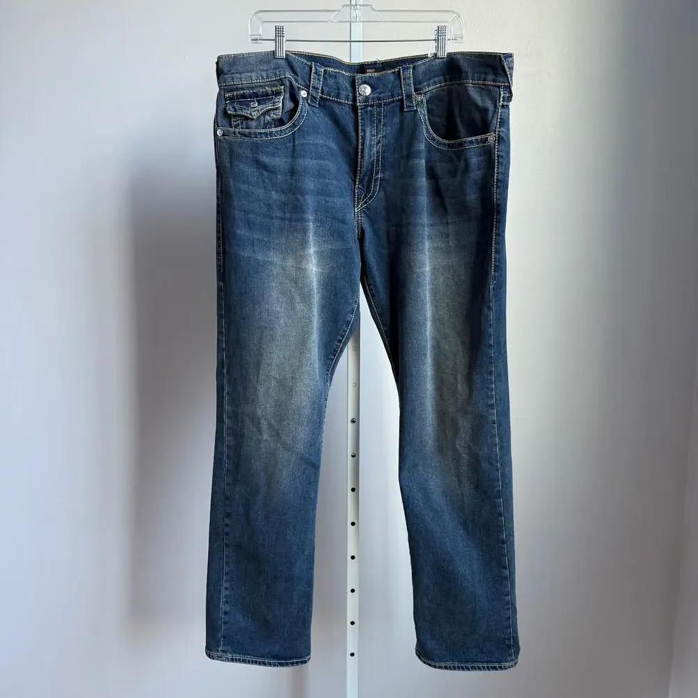 True Religion sz‎ 40 blue Ricky relaxed straight jeans