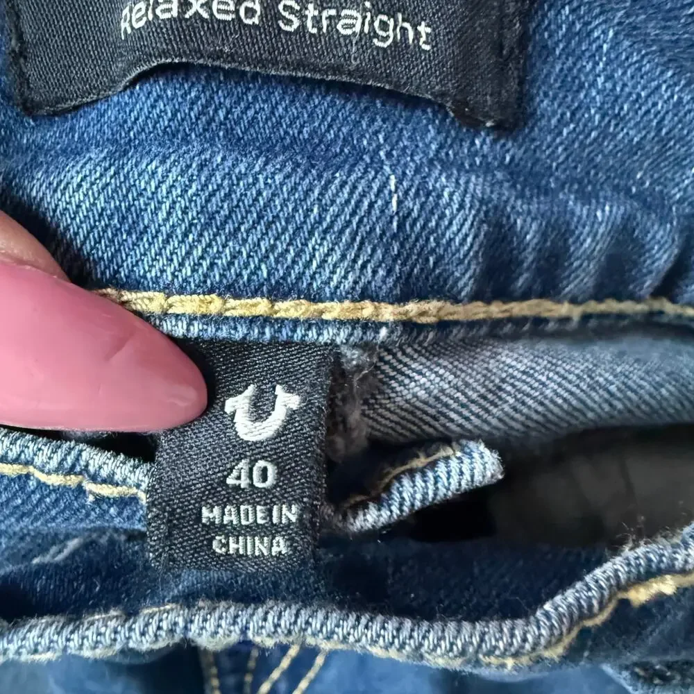 True Religion sz‎ 40 blue Ricky relaxed straight jeans