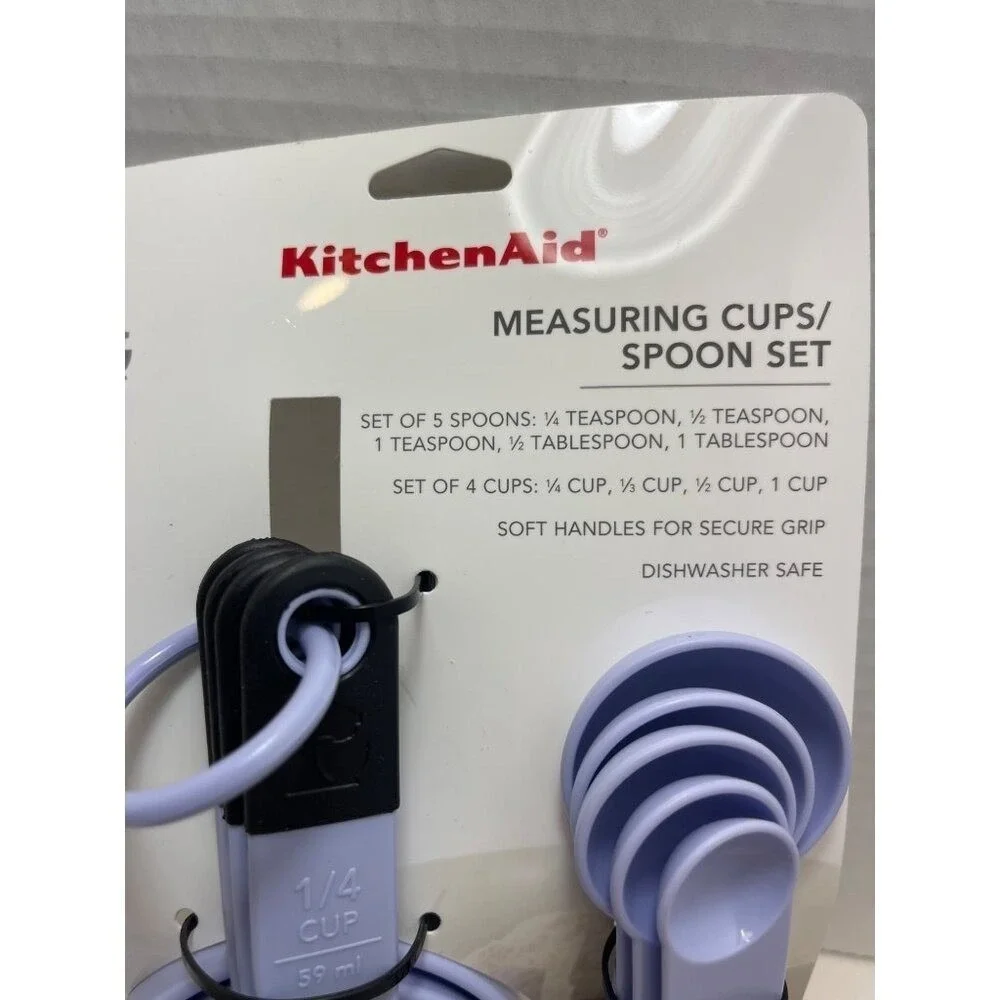 KitchenAid Measuring Cups & Spoon lavenderSet - 10 Pieces - Dishwasher Safe New