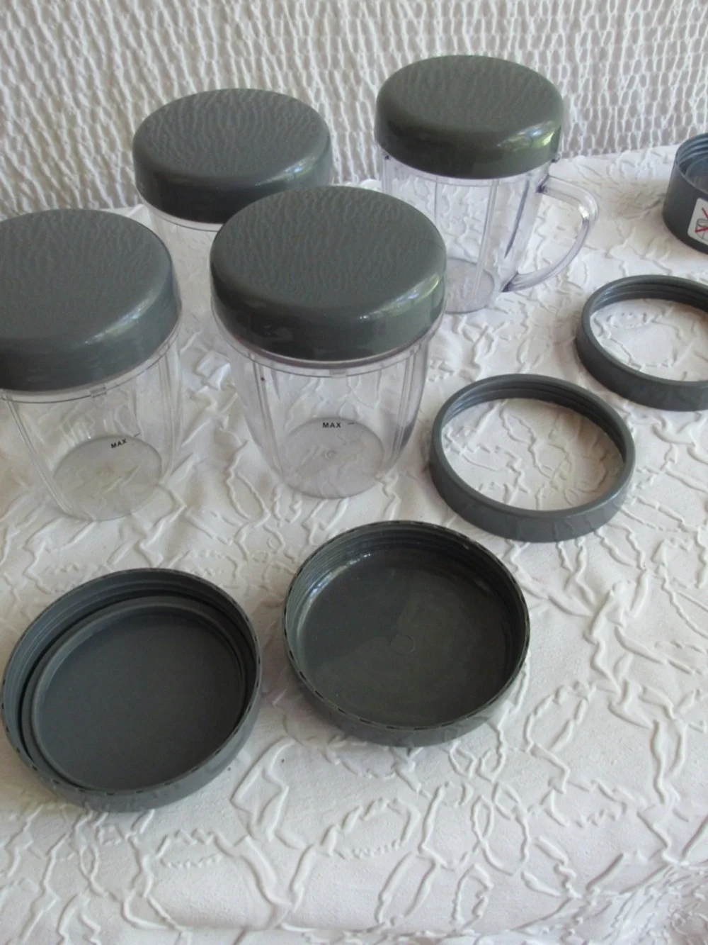 Genuine NutriBullet Flat Mill Blade 4 Cups Lids Cup 13 pc Bundle Lot Genuine