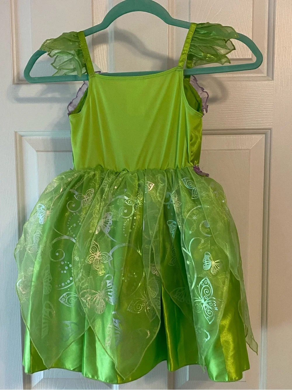 Disney Store Tinker Bell Costume Dress + Fairy Wings Girls Size 5/6