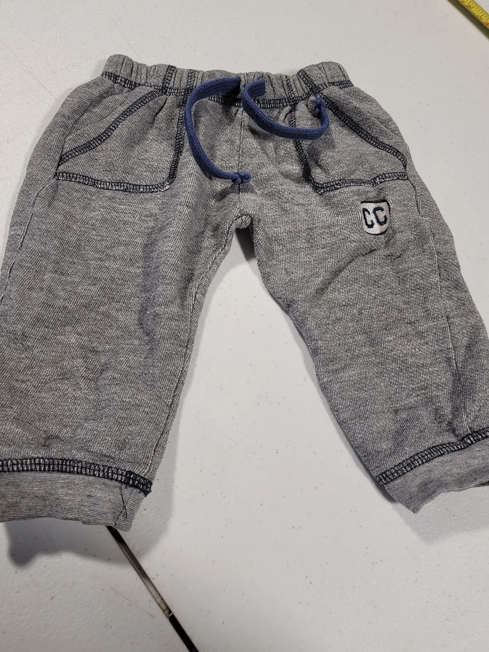 Kids Gray Sweatpants with Blue Drawstring