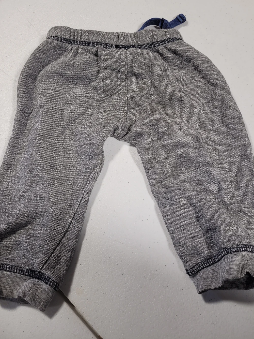 Kids Gray Sweatpants with Blue Drawstring