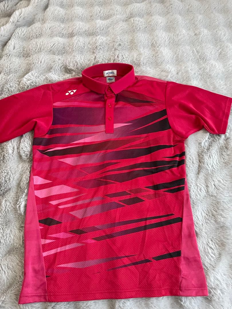 YONEX Red Stripe Polo Shirt L
