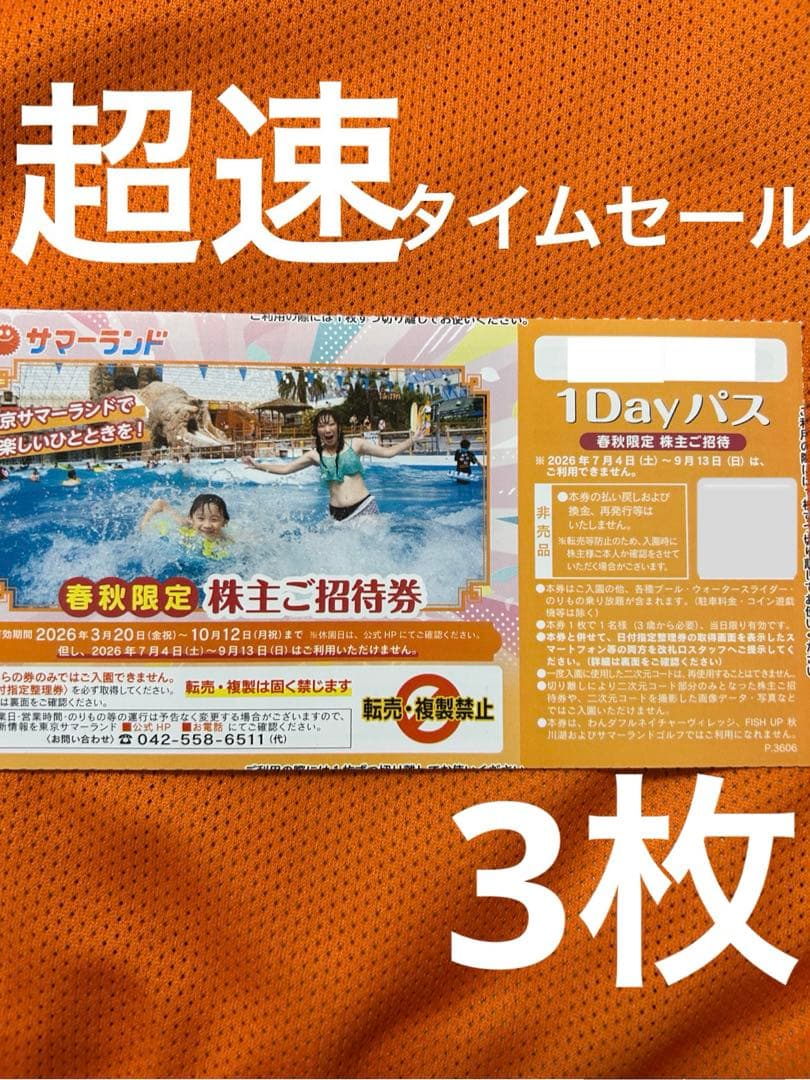 Super Fast Nekoposu Spring/Autumn Limited Summerland Pool Ticket Free Pass 3 Sheets gb