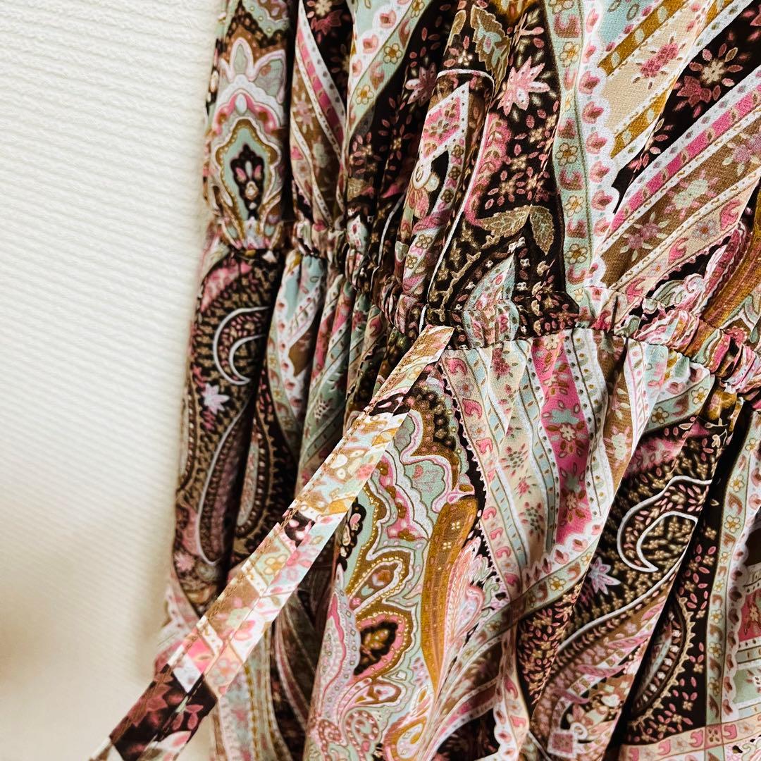 Good Day Paisley Pattern Tunic Dress M Short Sleeve All-Over Print Body Cover