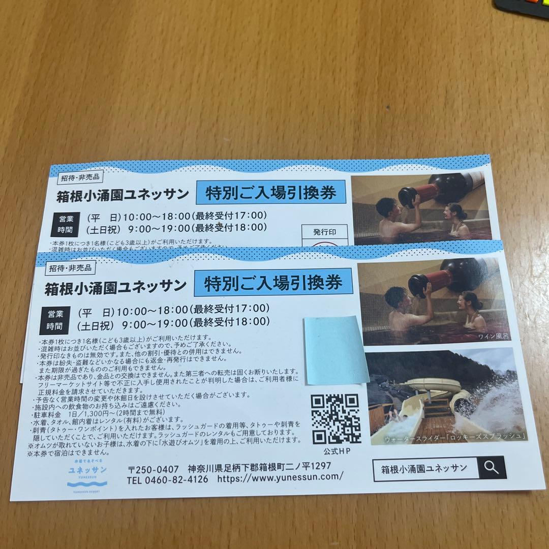 Hakone Kowakien Yunessun Special Admission Ticket 2-Piece Set